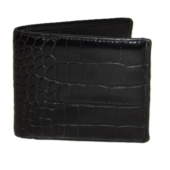 Michael Kors Crocodile Embossed Black Leather Wallet